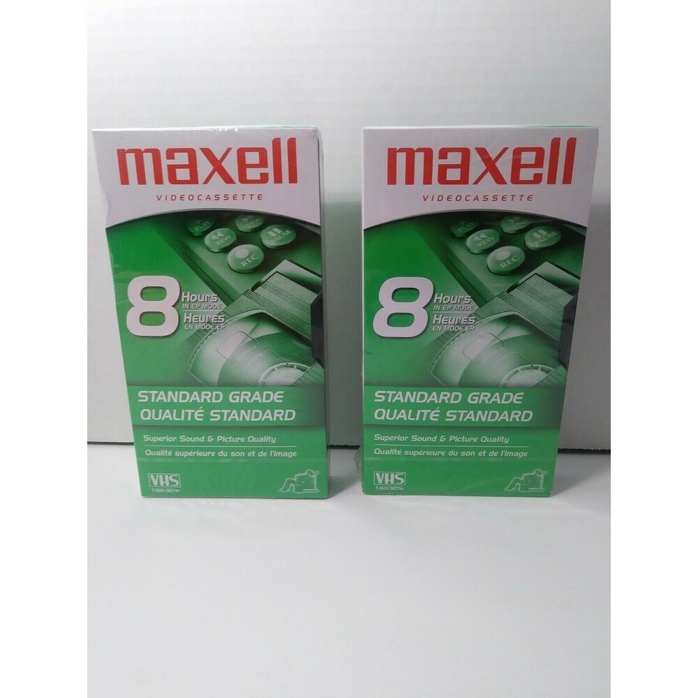 Maxwell 8hr Vhs Standard Grade sealed lot of 2